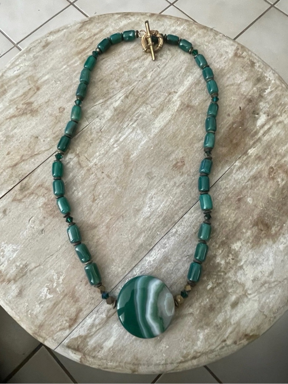 Moss agate necklace